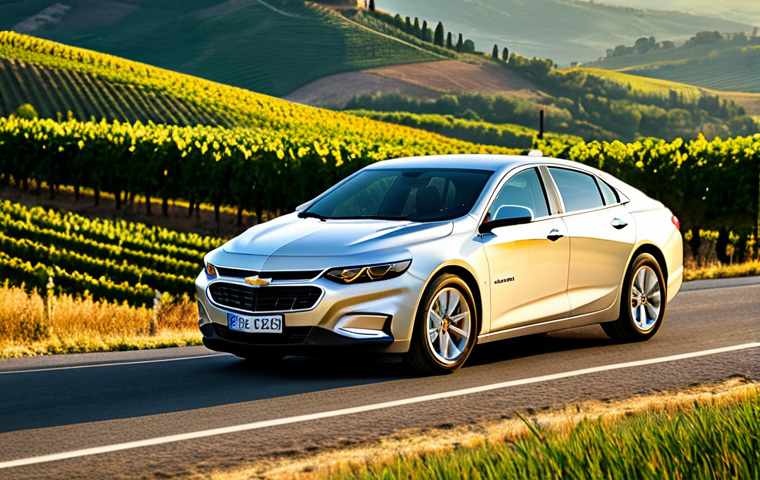 **
"A Chevrolet Malibu Diesel, fully clothed, driving through the rolling hills of Tuscany, Italy. Golden sunlight, vineyards in the background, appropriate attire. Safe for work, perfect anatomy, natural proportions, family-friendly, professional automotive photography, high quality."
**