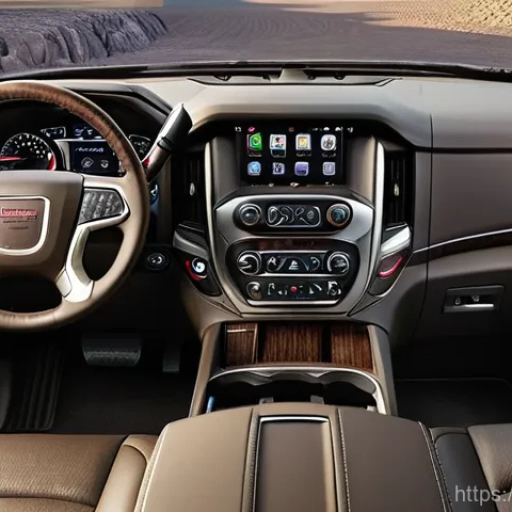지엠 GMC 유콘의 최신 기술 리뷰 - **Prompt 1: Luxury Interior & Advanced Technology**
    "A lavish and spacious interior shot of the ...