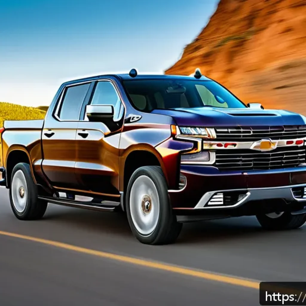 지엠 쉐보레 실버라도와 램 1500 비교 - A dynamic scene showcasing a 2024 Chevrolet Silverado V8