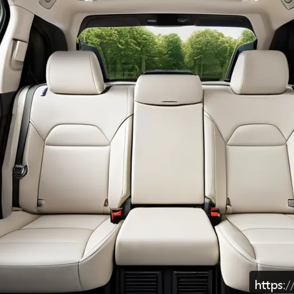 지엠 쉐보레 트레일블레이저의 내부 공간 - Interior view of a spacious Chevrolet Trailblazer cabin showcasing a luxurious and roomy back seat a...