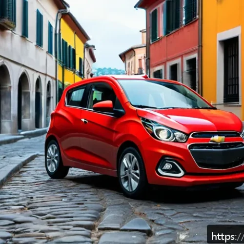 Home 32 지엠 쉐보레 스파크와 쉐보레 아베오 비교 - A compact urban Chevrolet Spark parked on a narrow cobblestone street in an Italian historic city ce...