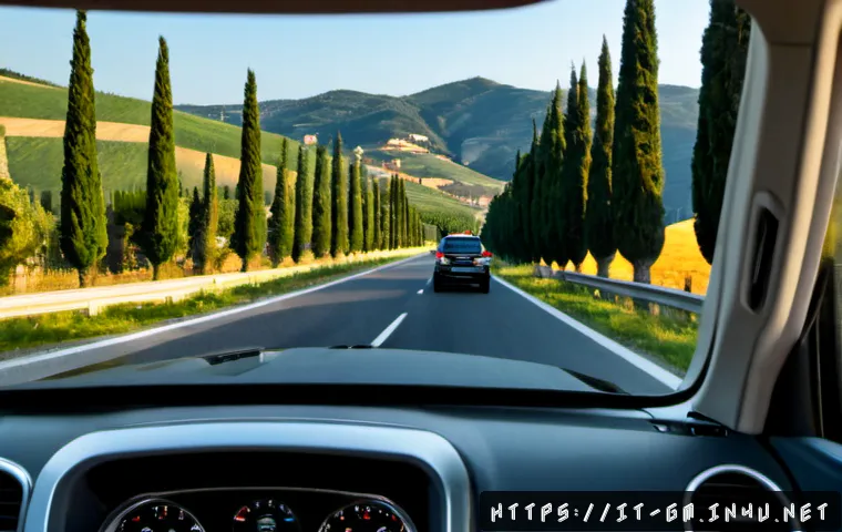 지엠 GMC 아카디아의 장기 시승기 - Photorealistic long-term family SUV test drive on a scenic Italian autostrada near Tuscany, large da...